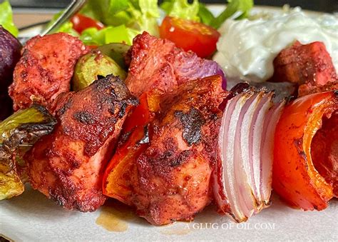 Tandoori Chicken Kebabs Skewers A Glug Of Oil