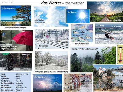 German A1 Vocabulary Weather Das Wetter Teaching Resources