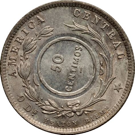 50 Céntimos Counterstamped Coinage Type VIII Costa Rica Numista