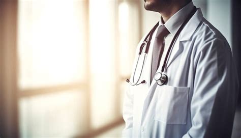 Services Médicaux De Qualité Avec Un Médecin De Sexe Masculin Méconnaissable En Uniforme Debout