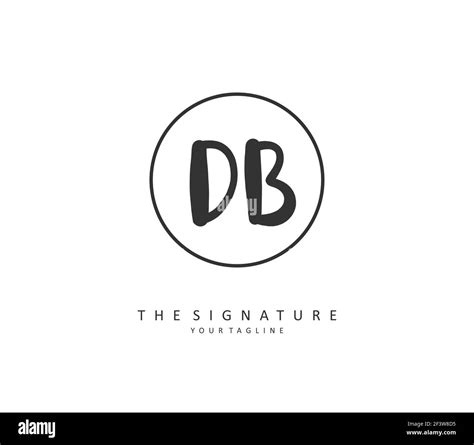 D B Db Initial Letter Handwriting And Signature Logo A Concept