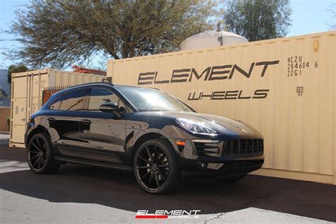 22 Inch Staggered Blaque Diamond BD 11 Gloss Black On A 2017 Porsche