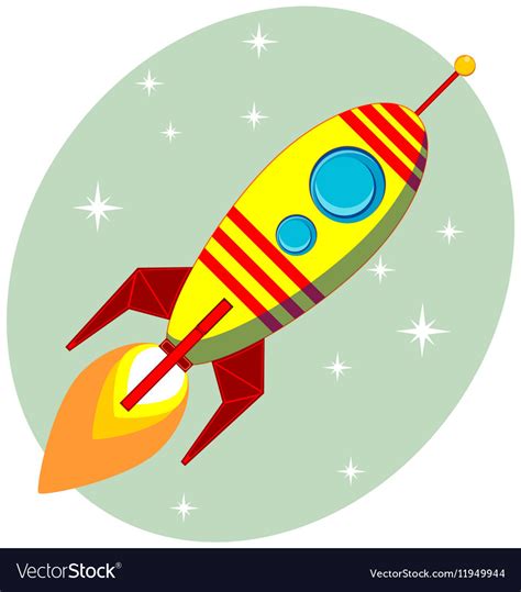 Retro Rocket Royalty Free Vector Image Vectorstock