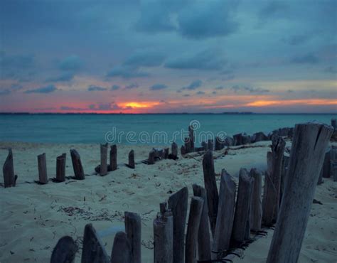 Sunset on Playa Norte Beach in Isla Mujeres, Mexico. Stock Image ...