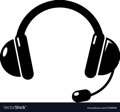 Headset Icon Simple Style Royalty Free Vector Image