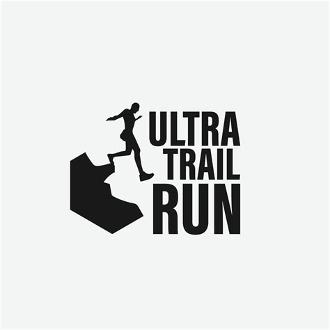 Ultra Trail Running Logo Vector Illustration On White Background