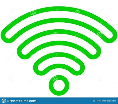 Wifi Symbol Icon Green Outlined Rounded Isolated Vector Stock