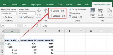 Excel How To Expand Or Collapse All Fields In Pivot Table