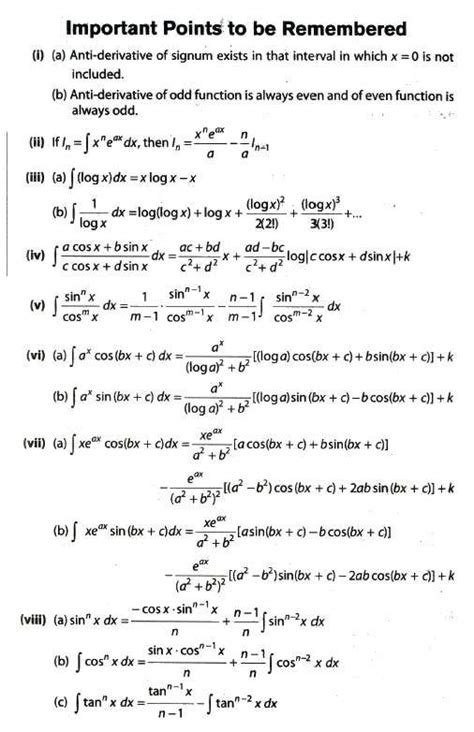 Ncert Math Notes For Class 12 Integrals Download In Pdf Chapter 7