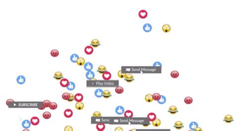 Animation Falling Social Media Icons Emojis White Background Social