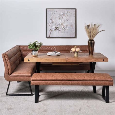 Woods Urban Cm Dining Table Industrial Corner Bench Low