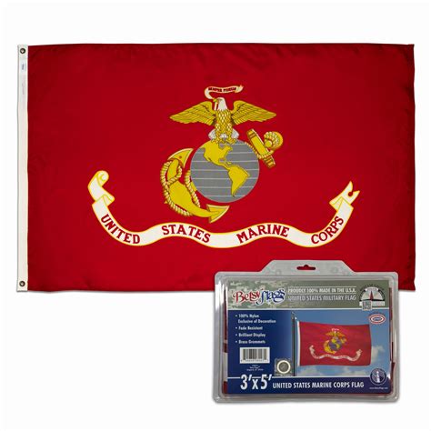 3x5 Printed Nylon Grommeted Us Marine Corps Flag By Betsy Flags