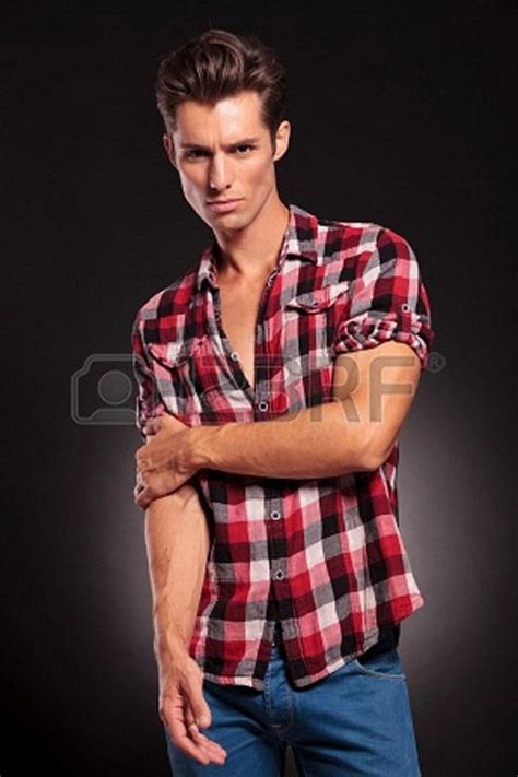 Sexy Plaid Rolled Up Sleeves To Biceps Plaid Sleeve Roll Up Sleeves Biceps Hot Guys Button
