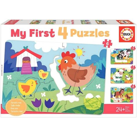 Boite De 4 Puzzles Progressifs Les Animaux De La Ferme MilBulles