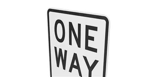 One Way Road Sign 3D, Incl. metal & road - Envato Elements