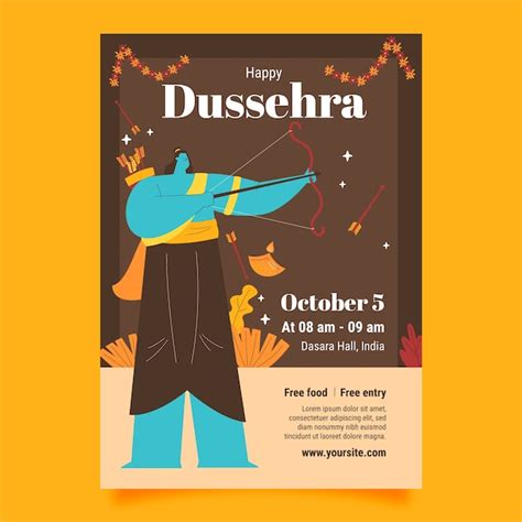 Modelo De Cartaz Vertical Plano Dussehra Vetor Gr Tis