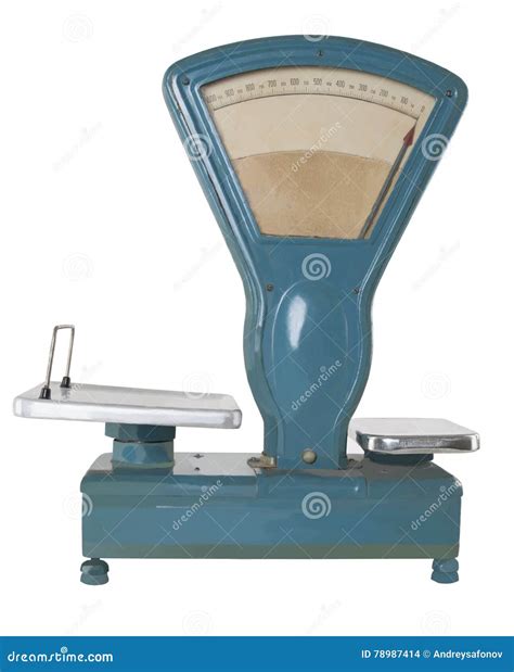 Vintage Weighing Scale Isolated On White Background Stock Photo Image