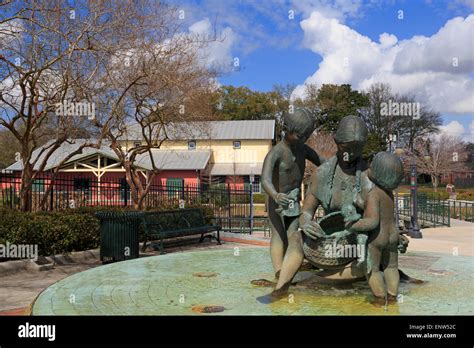 Fountain In Memorial Park And Bayou Terrebonne Waterlife Museum Houma