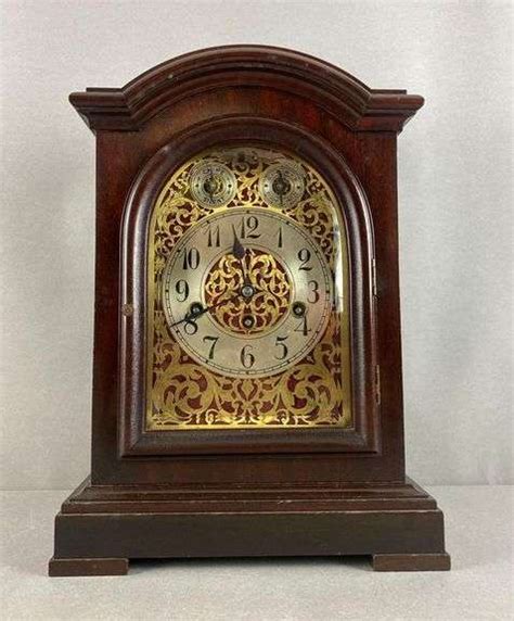 Beautiful Junghans Wood Floral Mantel Clock Matthew Bullock Auctioneers