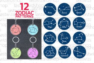 Zodiac Keychain Svg Horoscope Graphic By Lastwizard Shop Creative