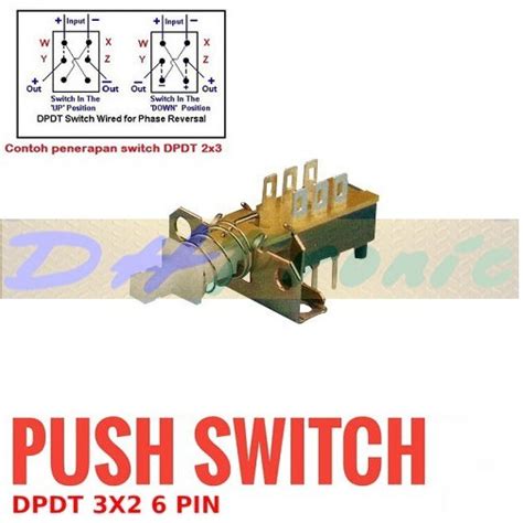 Jual Switch Dpdt X Ba A Saklar Tombol On Off On Self Locking Pin