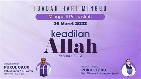 Live Ibadah Hari Minggu Ii Prapaskah Gpib Menara Iman Maret