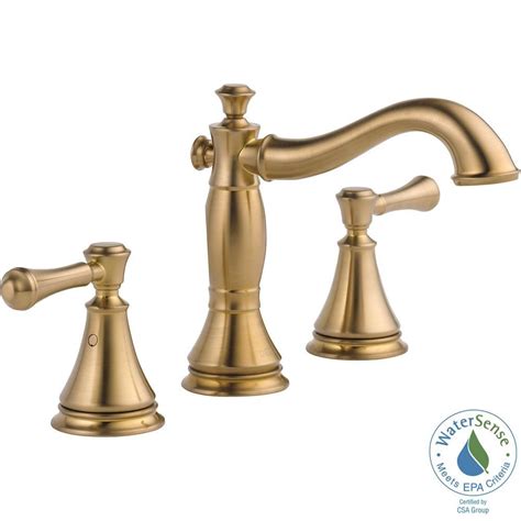 Delta Cassidy 8 In Widespread 2 Handle Bathroom Faucet With Metal Drain Assembly In Champagne