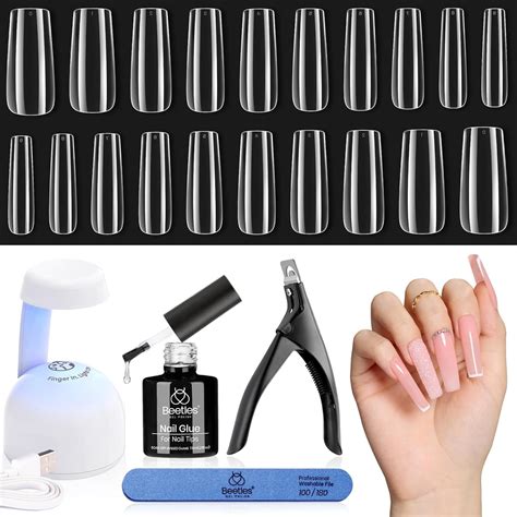 Amazon Beetles Gel Nail Kit Easy Nail Extension Set 240 PCS Long