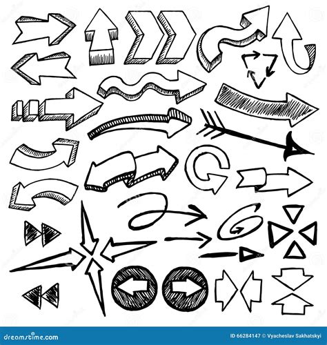 Sketchy Arrows On White Background Stock Vector Illustration Of