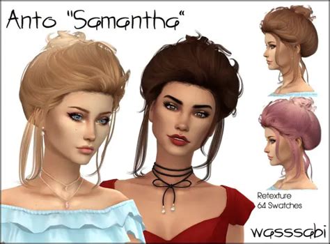 The Sims Resource Anto S Samantha Hair Retextured Sims Hairs