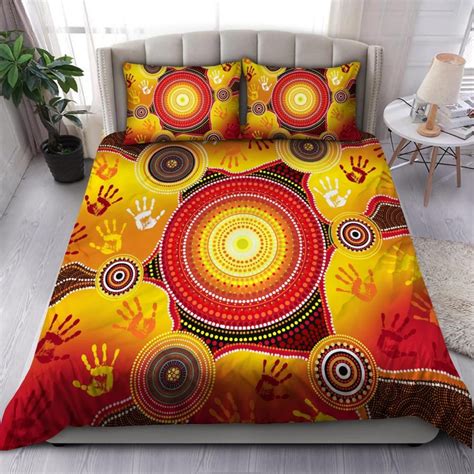 Aboriginal Indigenous Circle Dot Bedding Set Duvet Cover Set TeeUni