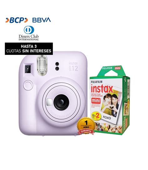 Camara Fujifilm Instax Mini Lila Pack De Pelicula X