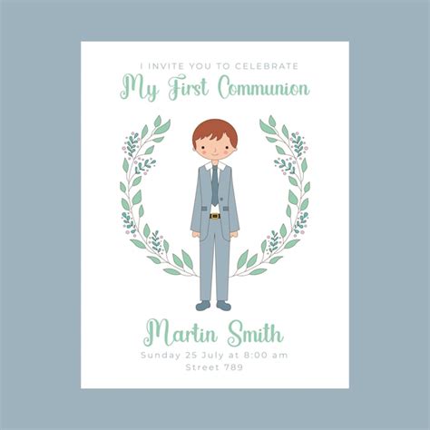 Premium Vector First Communion Invitation