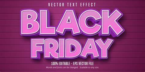 Premium Vector Black Friday Text Cartoon Style Editable Text Effect