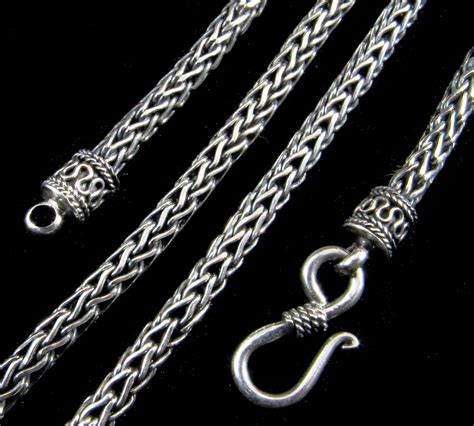 Handmade 3mm Solid 925 Sterling Silver Balinese FOXTAIL Weave Etsy