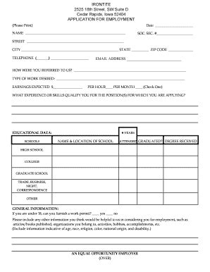 Fillable Online Application For Employment Kwik Way Fax Email Print