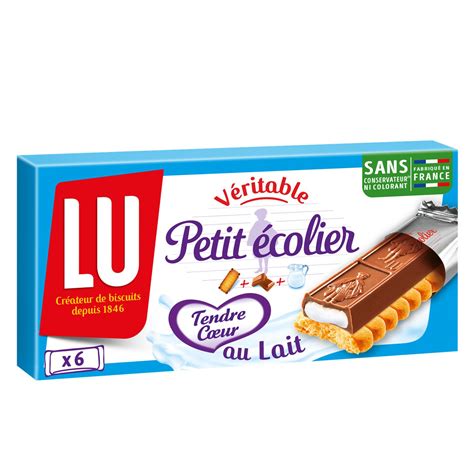 Biscuits Barre Nappés De Chocolat Au Lait Tendre Coeur Petit Ecolier Lu