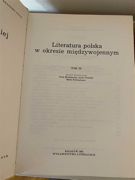 Obraz literatury polskiej w okresie międzywojennym cz 3 4 Kraków