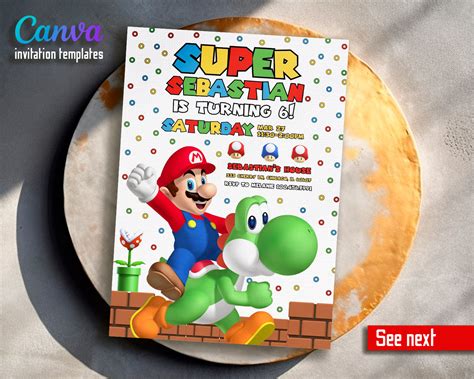 Super Mario Bros customizable invite template | instant download ...