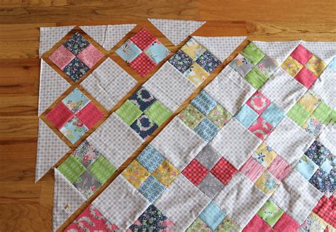 On Point Four Patch Quilt Tutorial