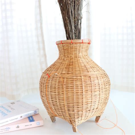 Bamboo Handwoven Vase Bamboo Vase Tall Vases Decor Vases Etsy