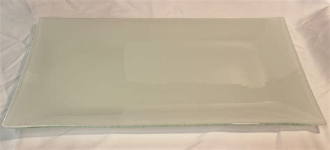 X Rectangle White Glass Plate Bent