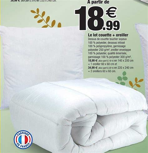 Promo Le Lot Couette Oreiller Chez Bazarland ICatalogue Fr