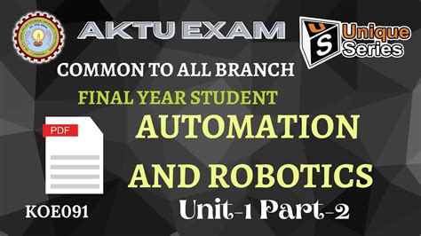 Unit Automation And Robotics Aktu Lecture Unique Series