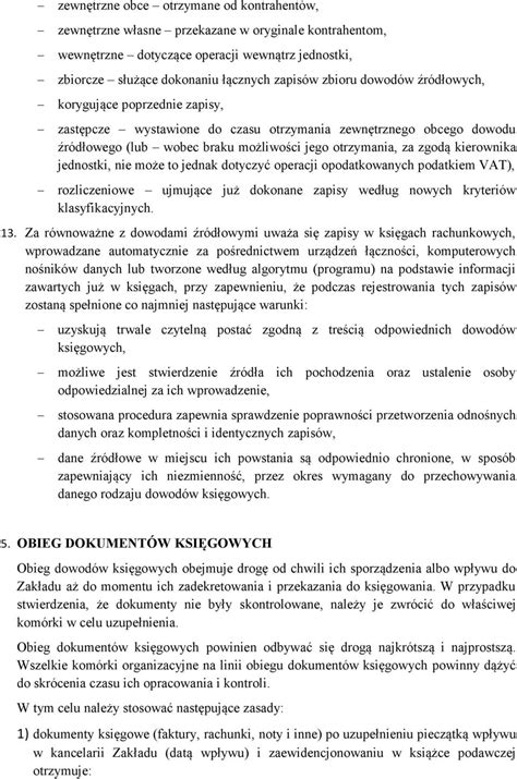 Instrukcja Obiegu I Kontroli Dokument W Finansowo Ksi Gowych W Centrum