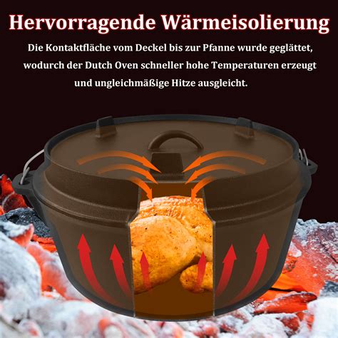 Dutch Oven Set Deckelheber Bbq Gusseisen Feuertopf Gusstopf Schmortopf Topf Ebay