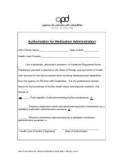 Apd Form 65G7 01 Authorization Medication Form Doc Authorization For