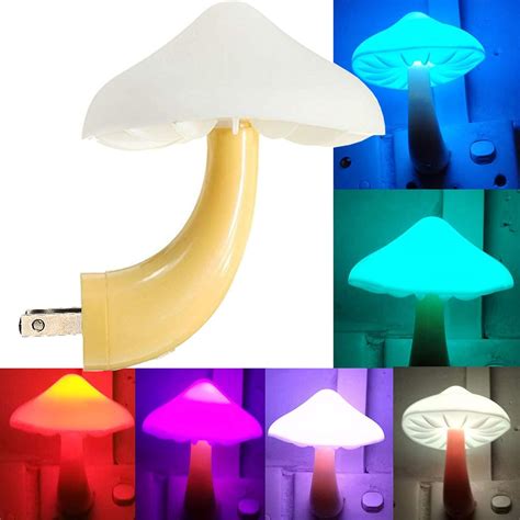 AUSAYE Sensor LED Night Light Plug In Lamp Mushroom Night Light 7 Color