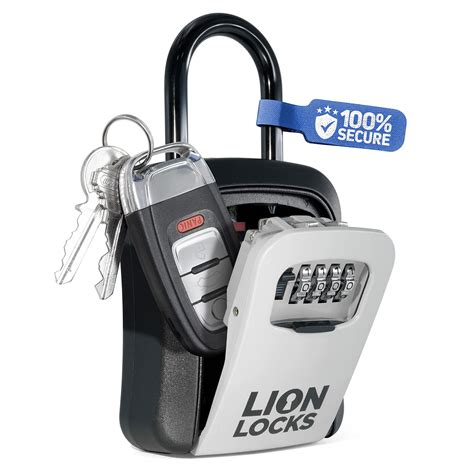 Lion Locks Key Lock Box 4 Digit Combination Lock Box With Removeable