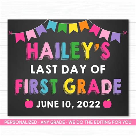 Last Day Of School Sign Printable Last Day Of School Prop Etsy